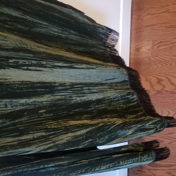 Something Navy Emerald Fringe Shirt Dress - Picture 13 of 16